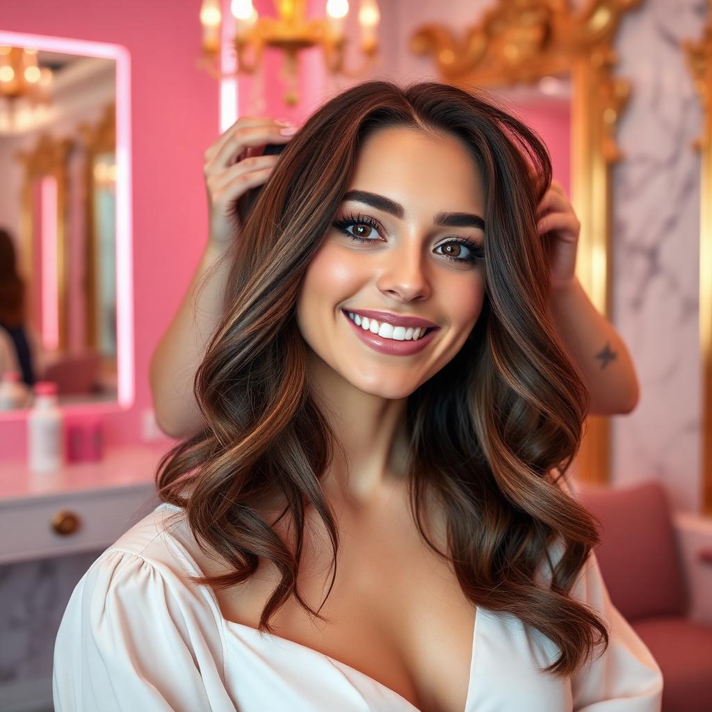 @sophia.rose enjoying Balayage & Blow Dry at Tia's Beauty